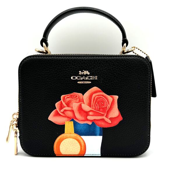 Coach Handbags - Coach X Tom Wesselmann Box Crossbody Black Leather CQ047